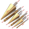 6 Stück 4–12/4–20/4–32 mm HSS gerader Stufenbohrer titanbeschichtetes Holz Metall Lochschneider Kernkegel Bohrwerkzeuge Set kostenlos 3 mm