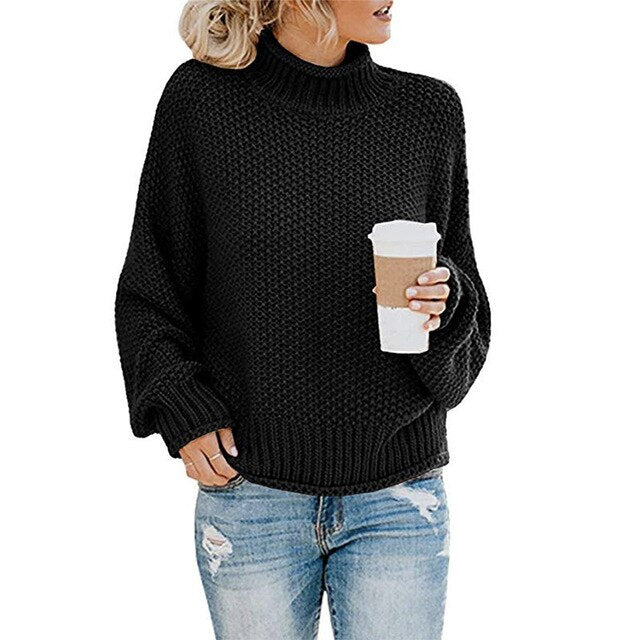 FallStil® -Solid color sweater with long sleeves