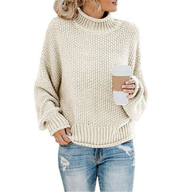 FallStil® -Solid color sweater with long sleeves