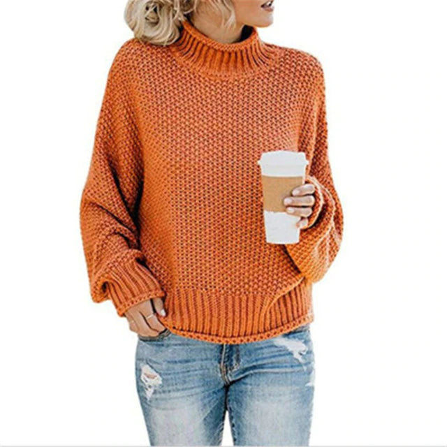 FallStil® -Solid color sweater with long sleeves