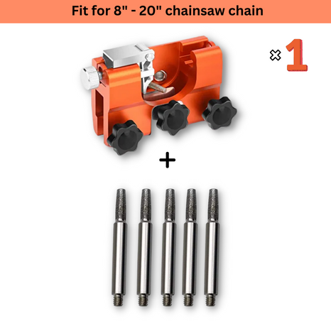 Kettenschärfgerät für Kettensägen + 5 Schleifköpfe