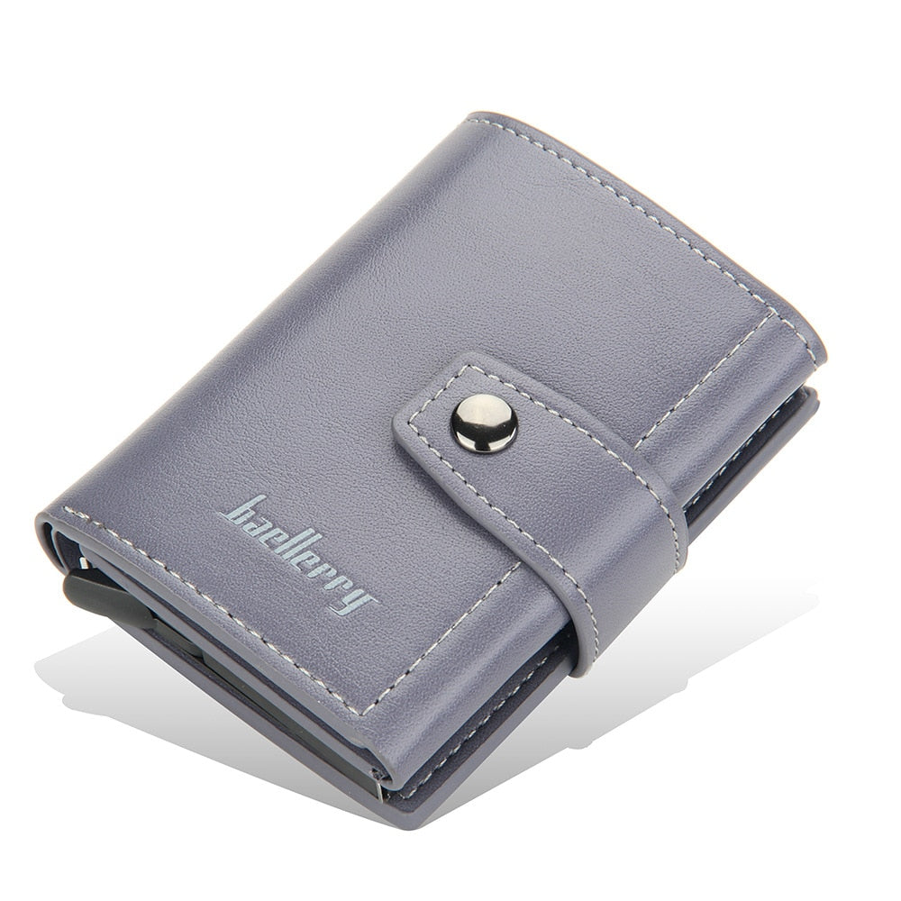 (Up to 15 cards) Automatic Leather Card Holder with buckle & RFID Protection