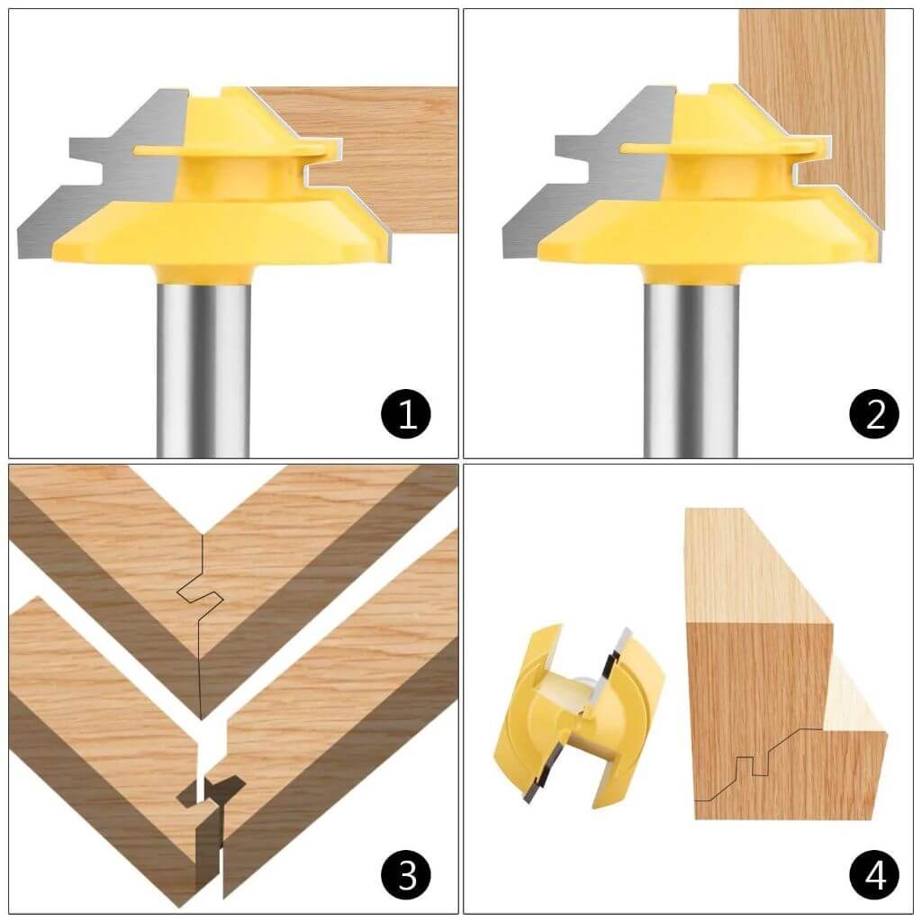 45-degree Lock Miter Router Bit