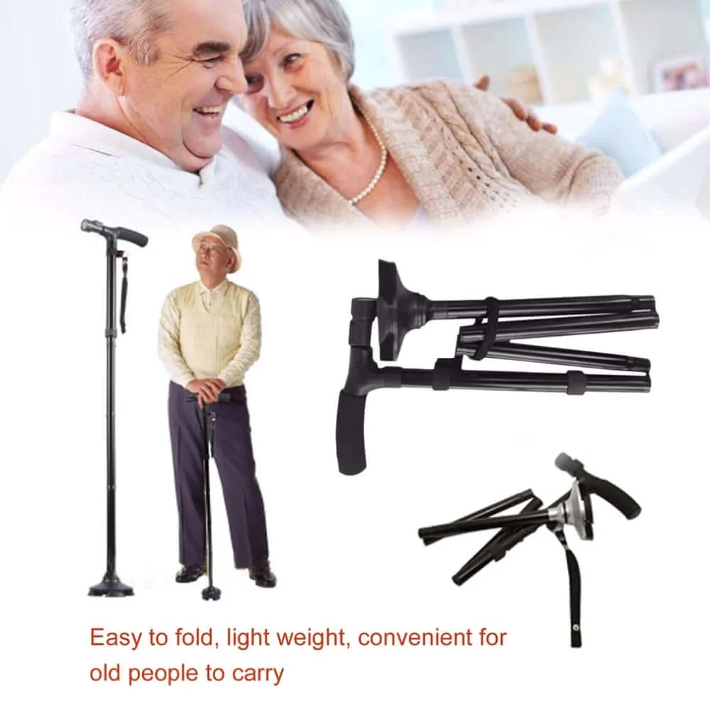 YRS™ Multi-Function LED Folding Walking Stick