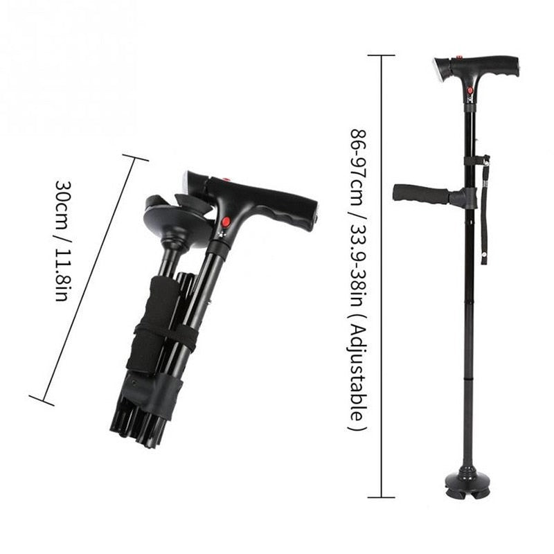 YRS™ Multi-Function LED Folding Walking Stick