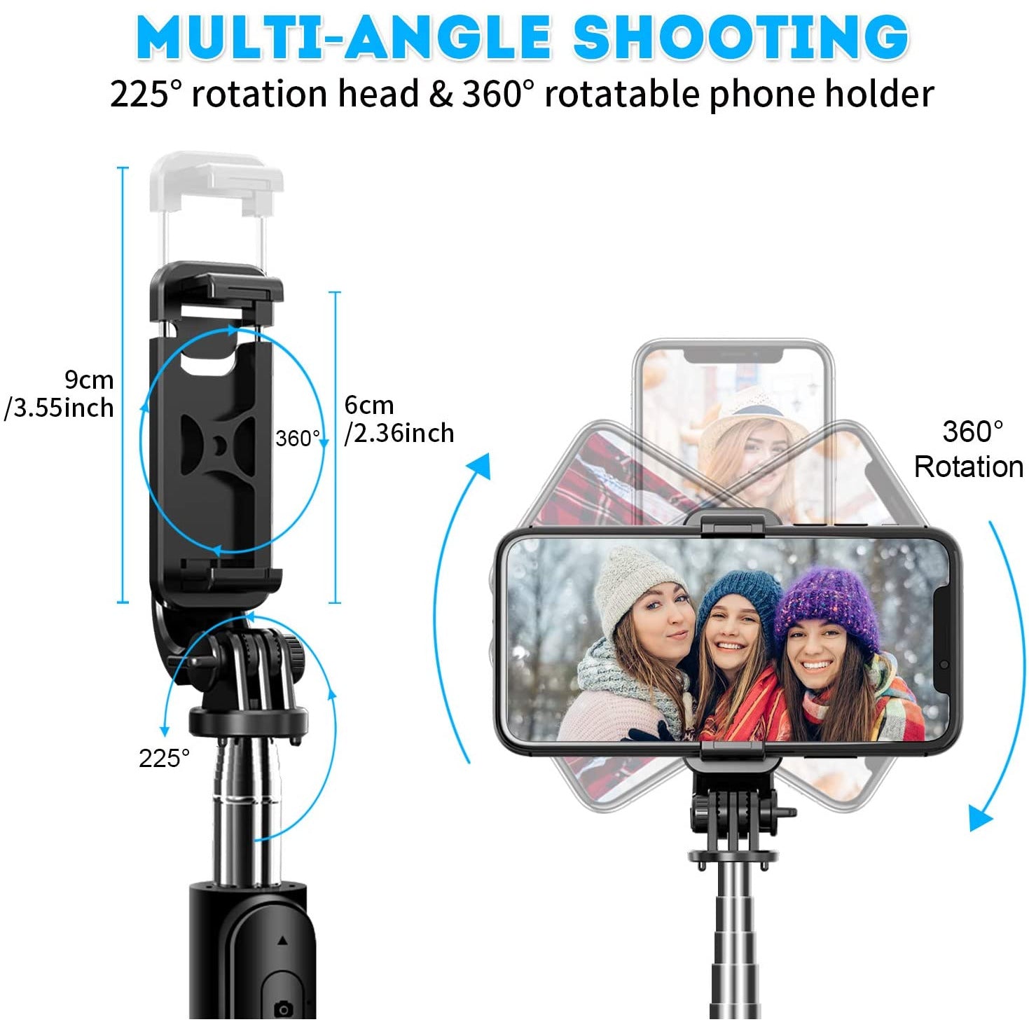 6 in 1 kabelloser Bluetooth-Selfie-Stick