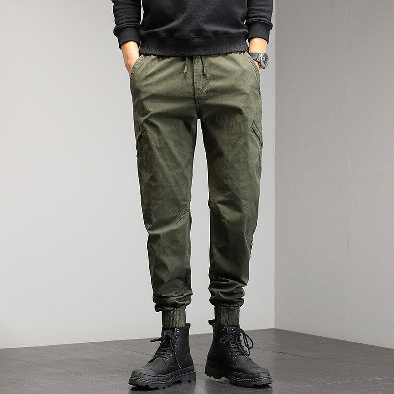 Retro Multi-Pocket Casual Pants