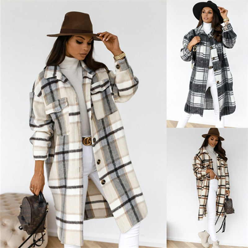 ISHA™ Large Plaid Overcoat