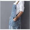 Renna™ - Ripped denim overall dress