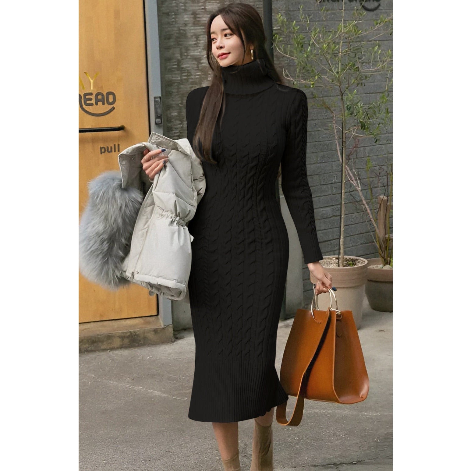 PIA™ New Knitted Turtleneck Dress