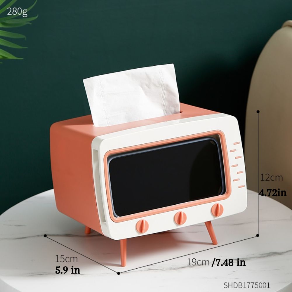 TV-Tissue-Box mit Handyhalter